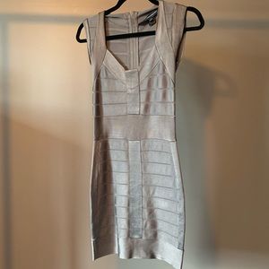 French Connection silver bandage bodycon dress
